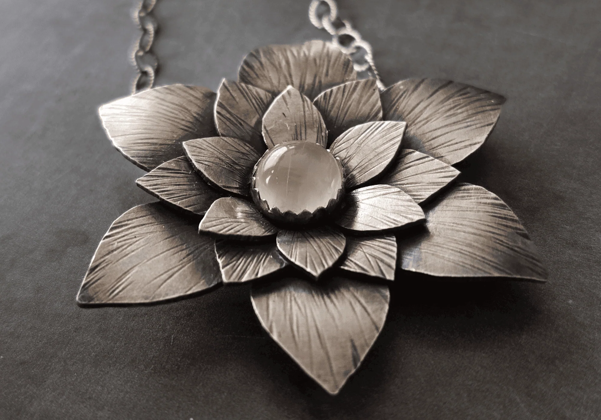 Alternative Bridal Jewelry for the Boho Bride: Moonstone and Lotus Wedding Jewelry