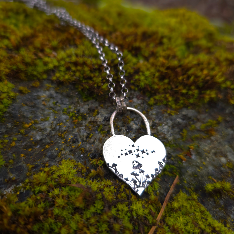 Mushroom Heart Necklace
