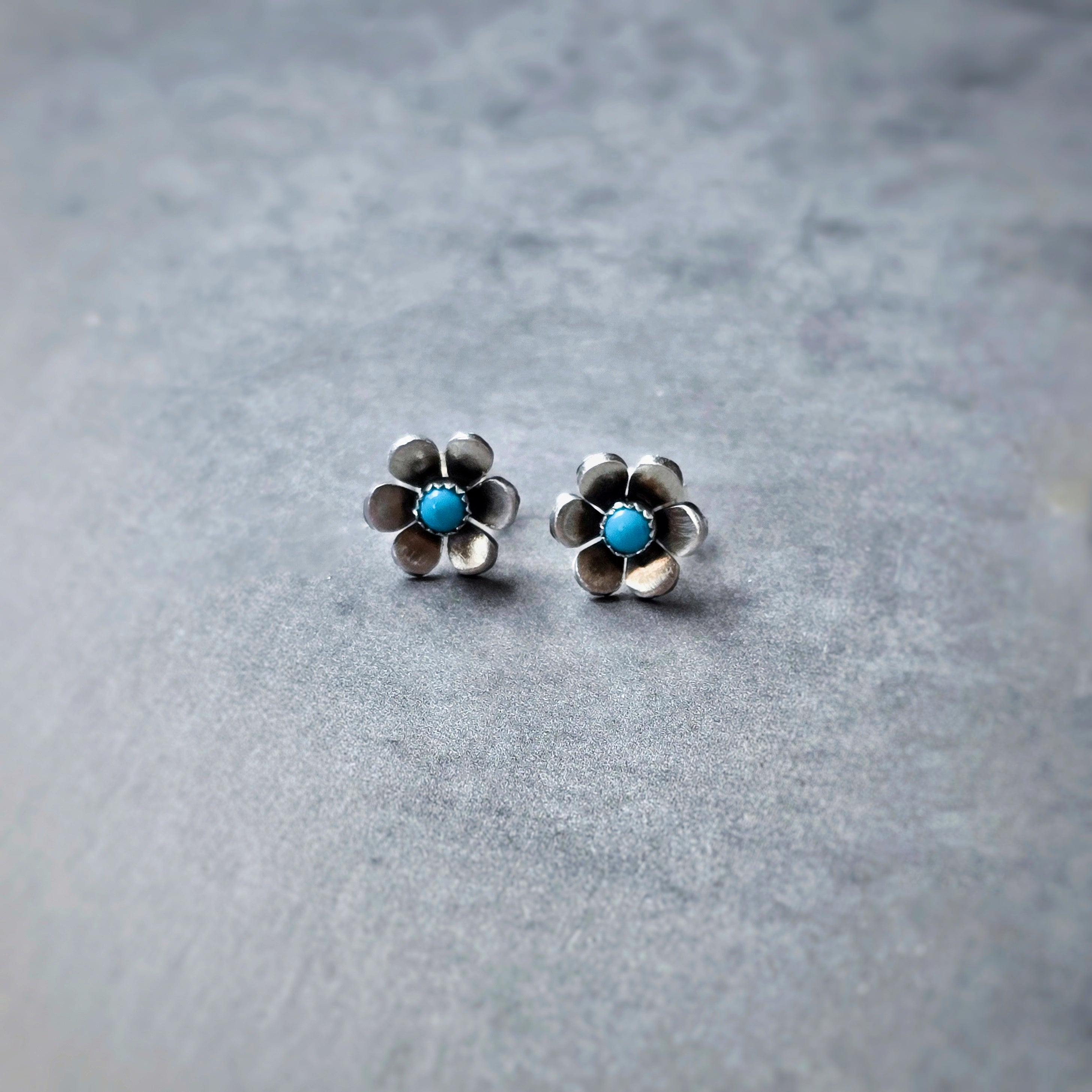 Floral Studs with Turquoise