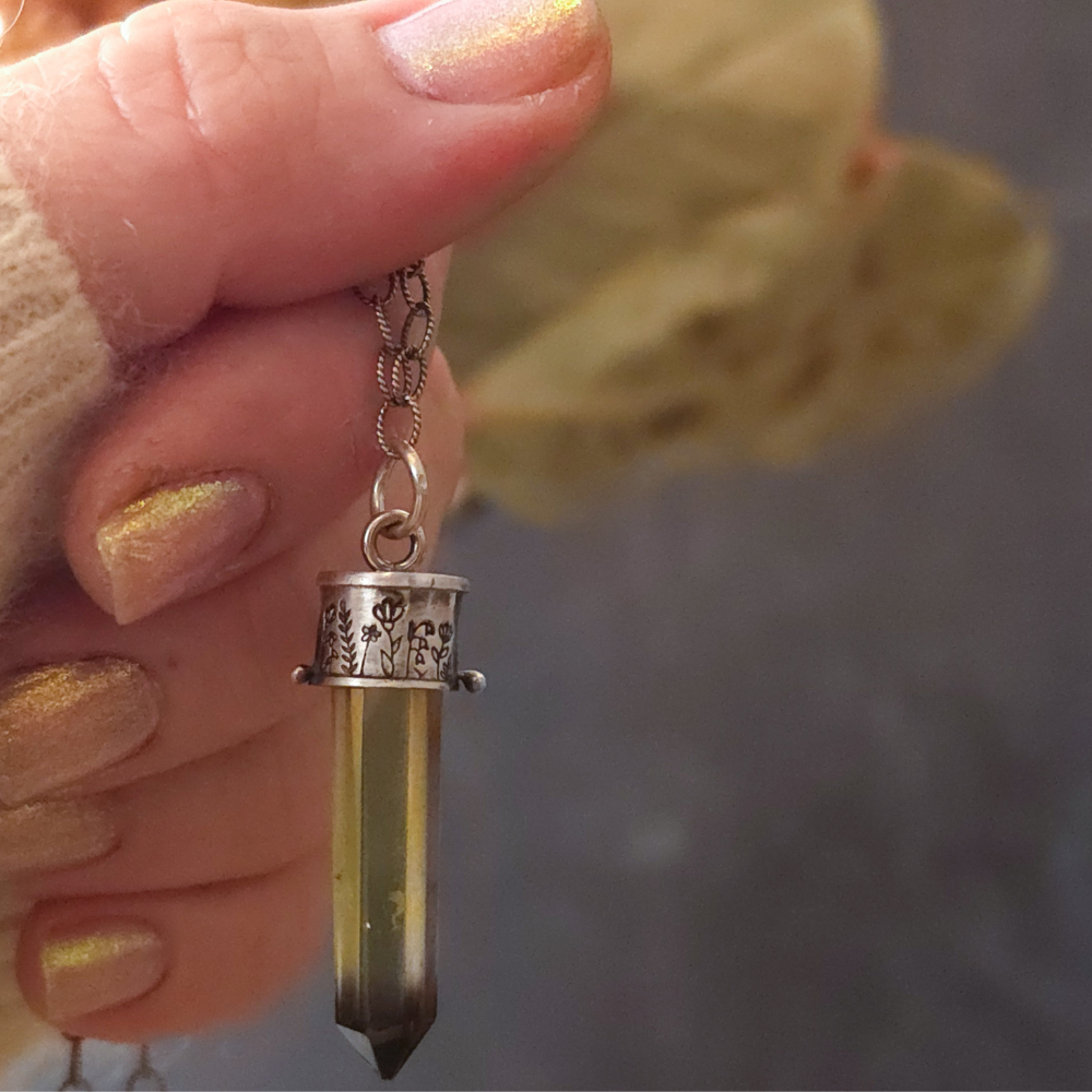 Smoky Lemon Quartz Wildflowers Lucidity Charm