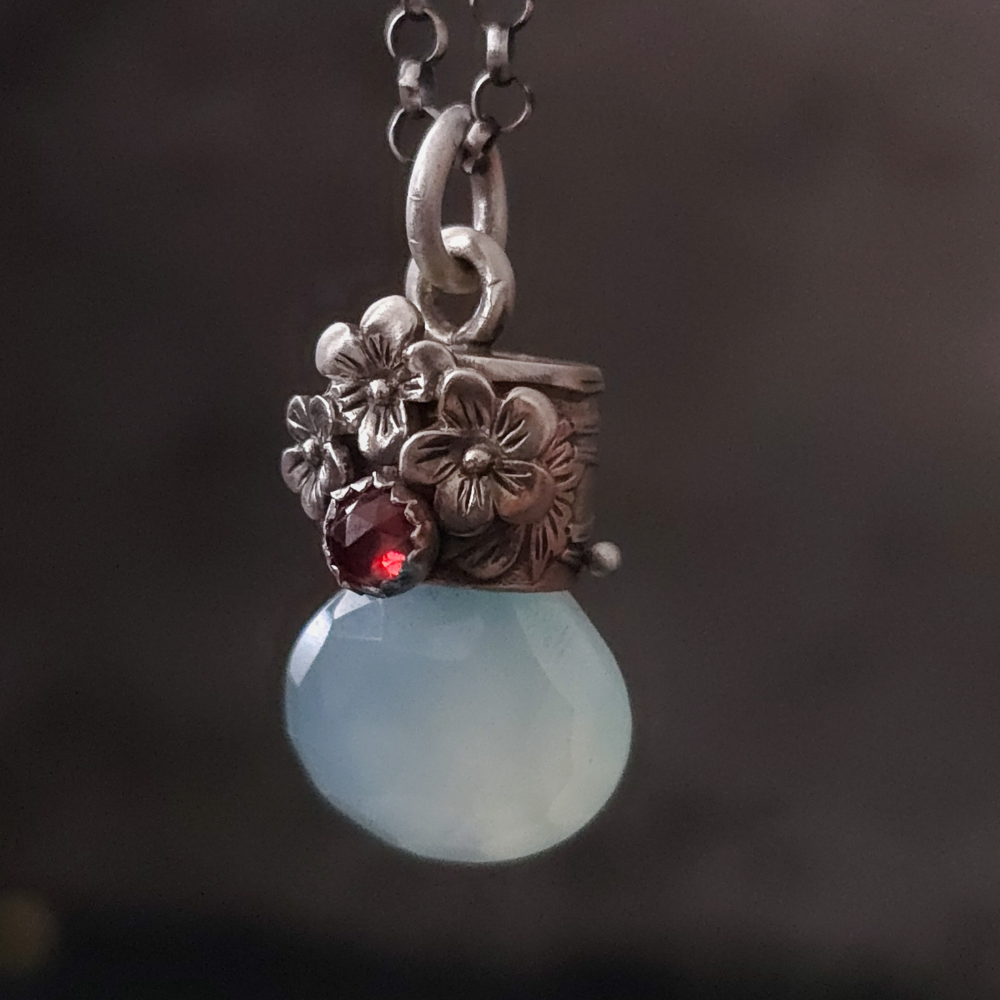 Sterling Silver Blue Chalcedony Lucidity Charm