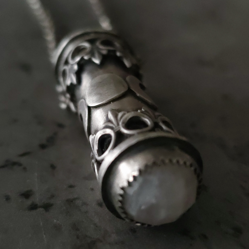 Sterling Silver Moon Relic Necklace