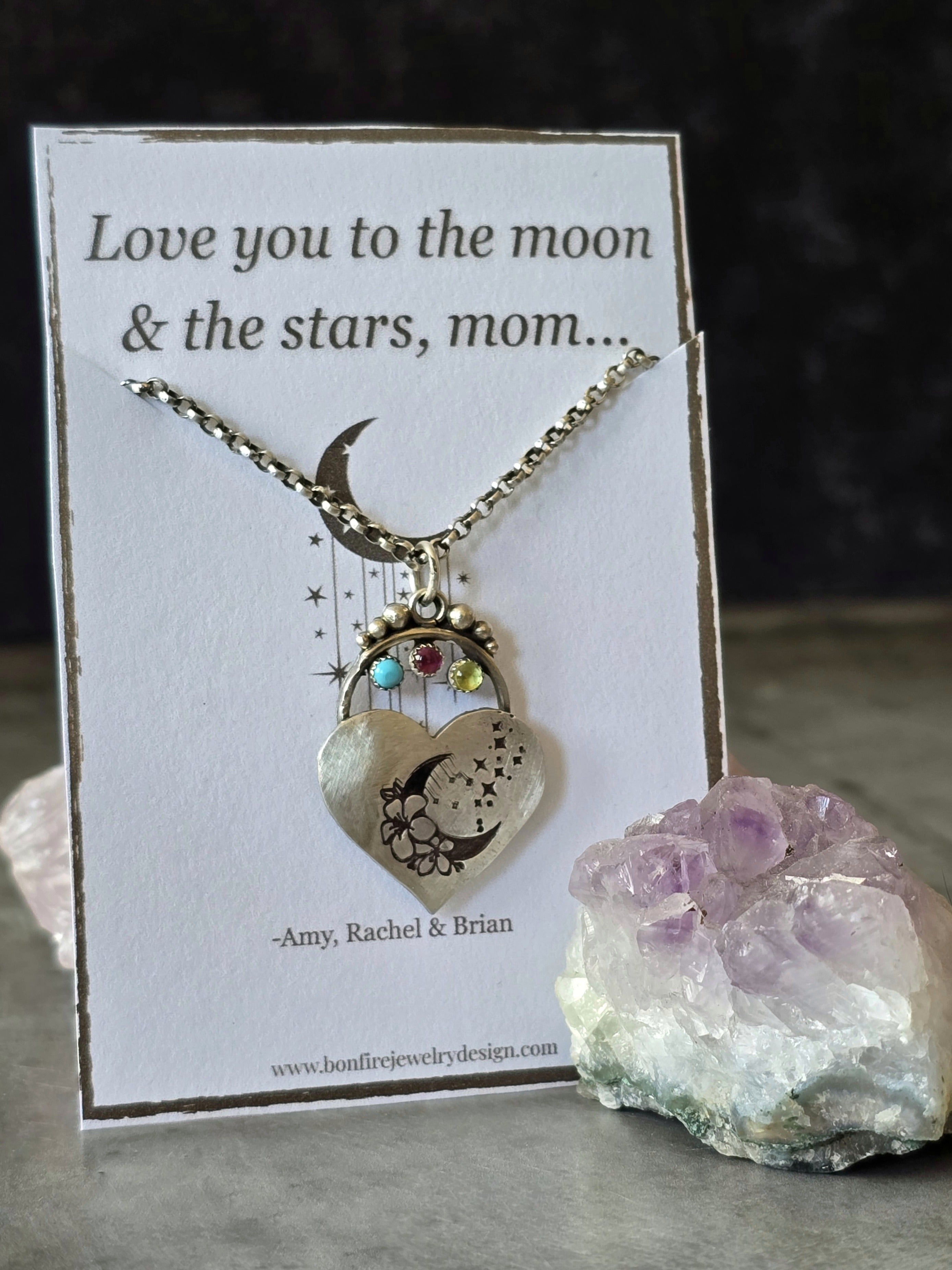 Personalized Birthstone Heart Pendant