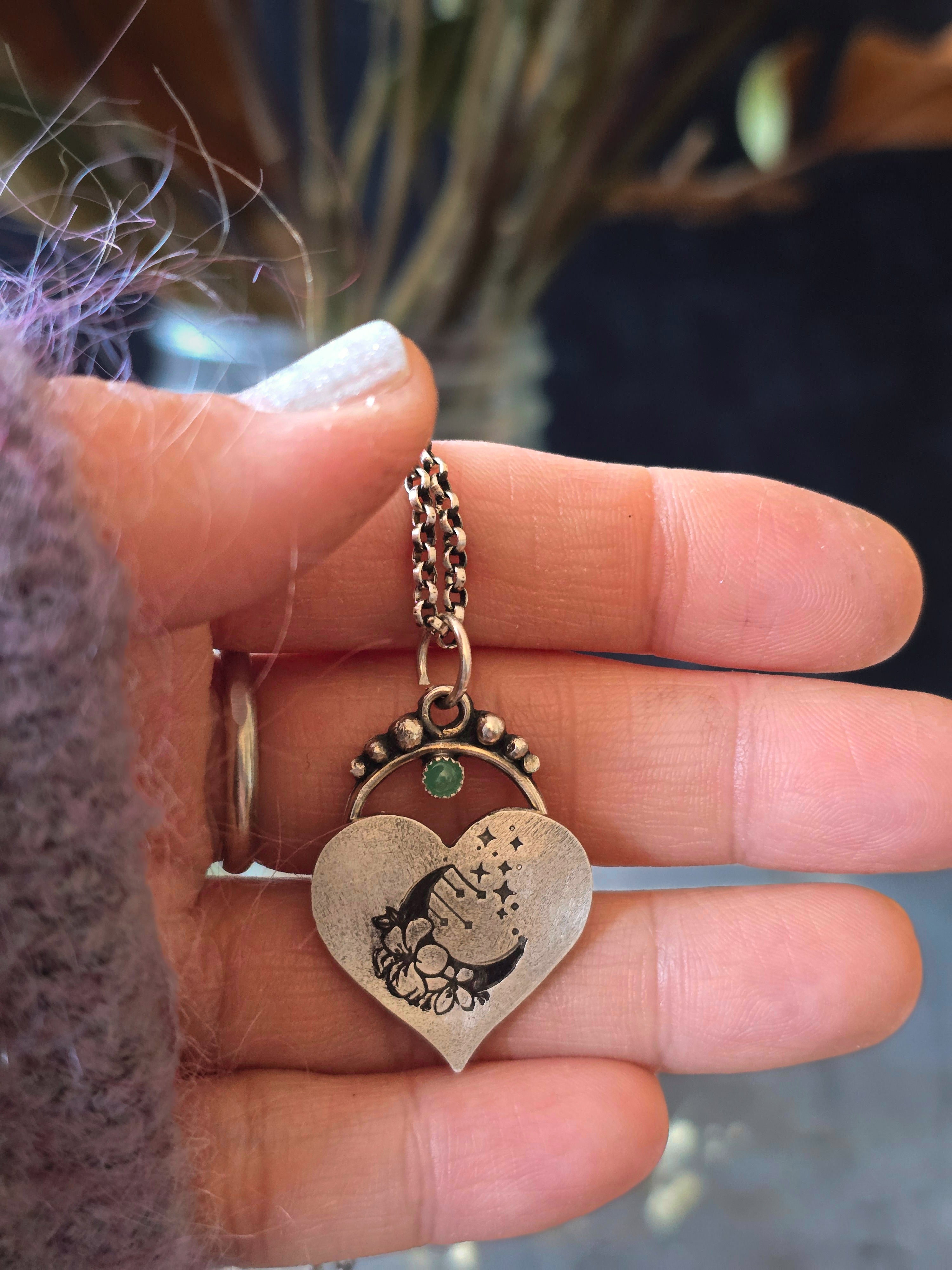 Personalized Birthstone Heart Pendant