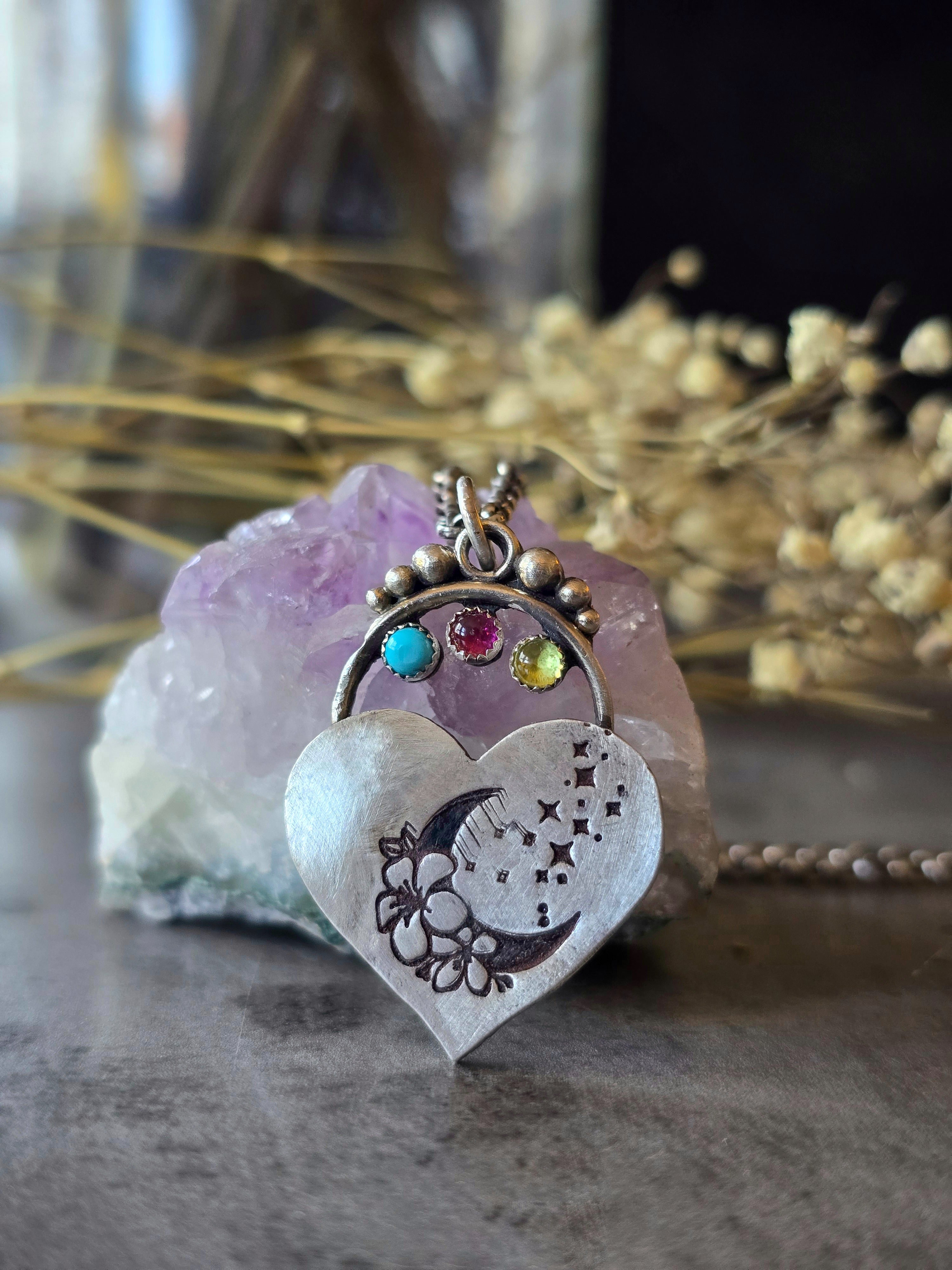 Personalized Birthstone Heart Pendant