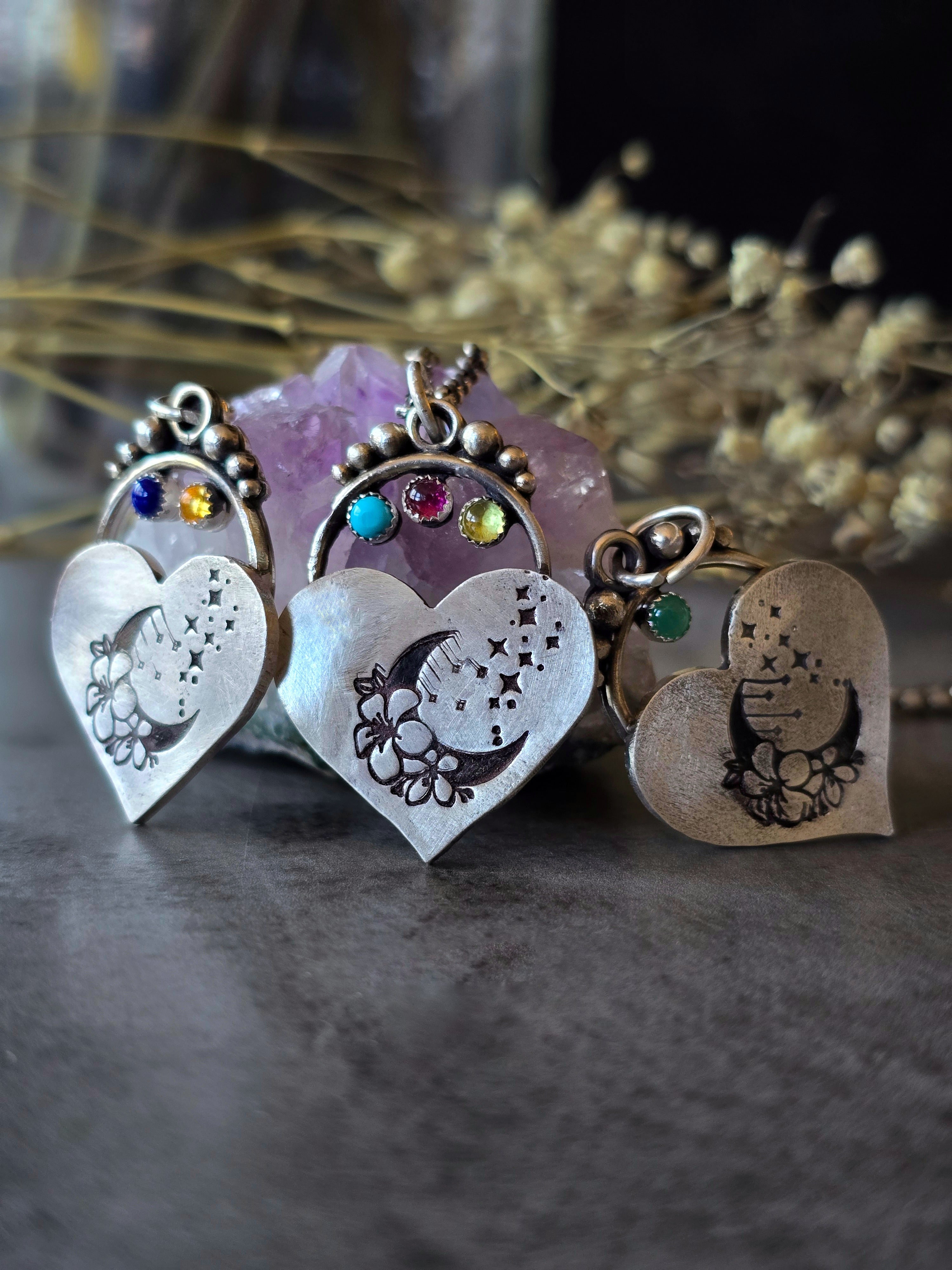 Personalized Birthstone Heart Pendant