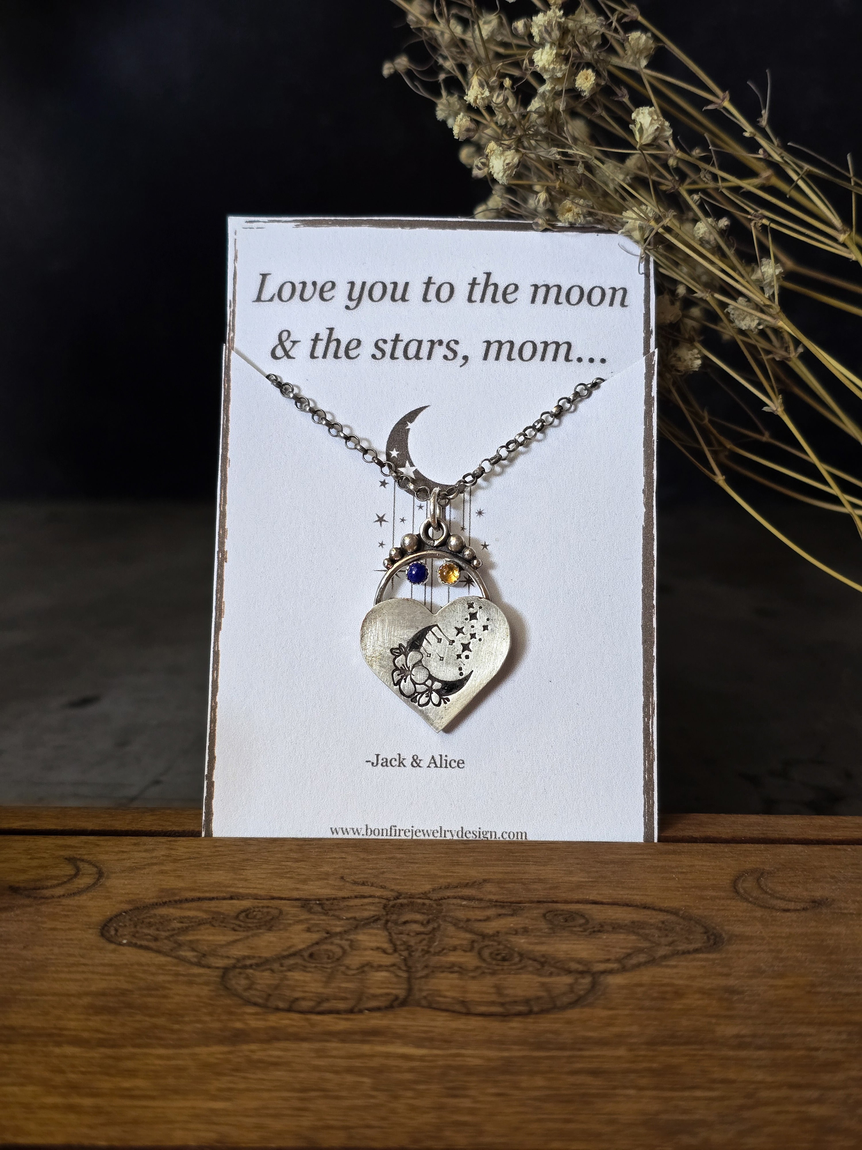 Personalized Birthstone Heart Pendant