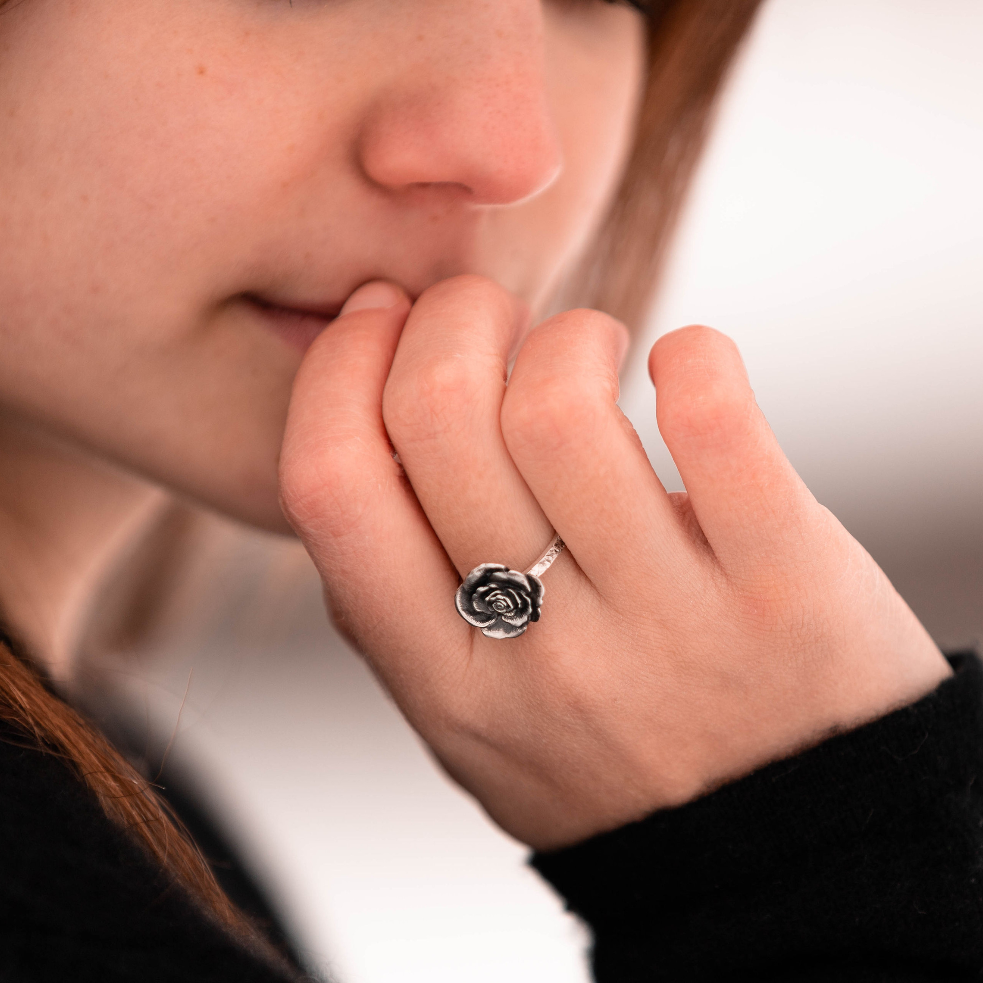 Sterling Silver Rose Ring