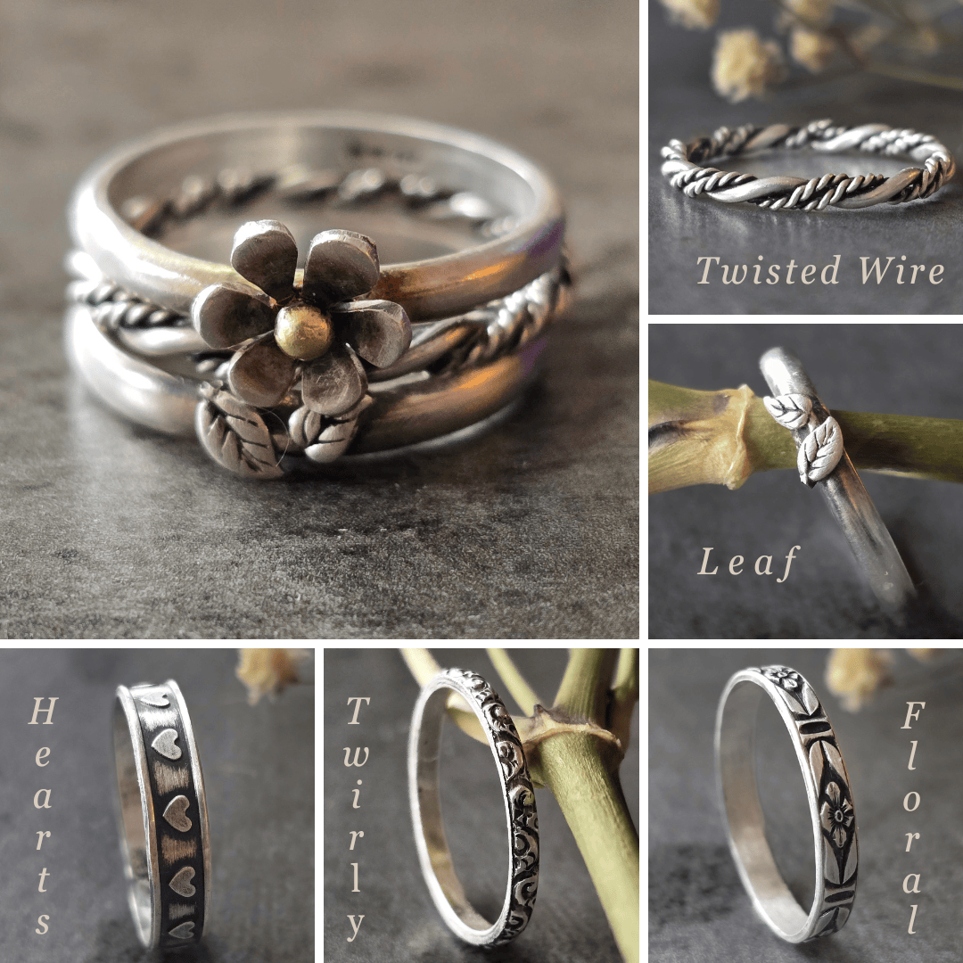 Flower Ring with 18K Gold Ball Accent