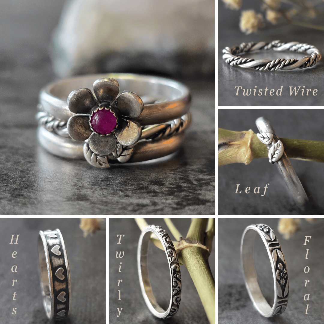 Gemstone Flower Ring with Ruby