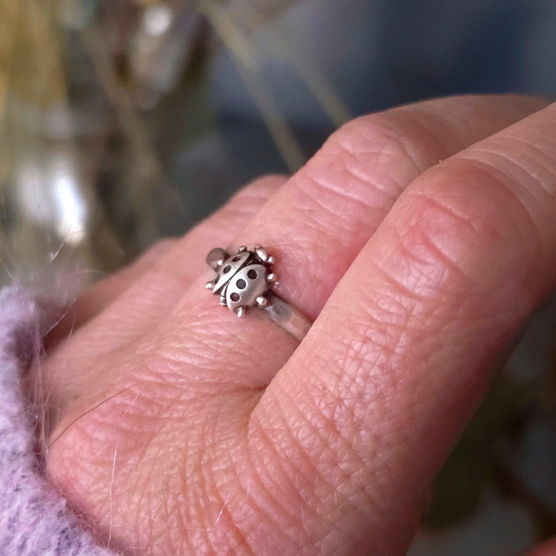 Sterling Silver Ladybug Ring