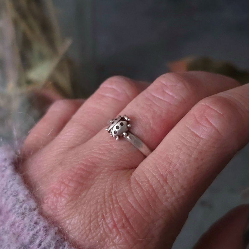 Sterling Silver Ladybug Ring