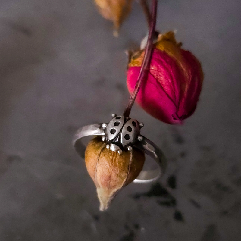 Sterling Silver Ladybug Ring