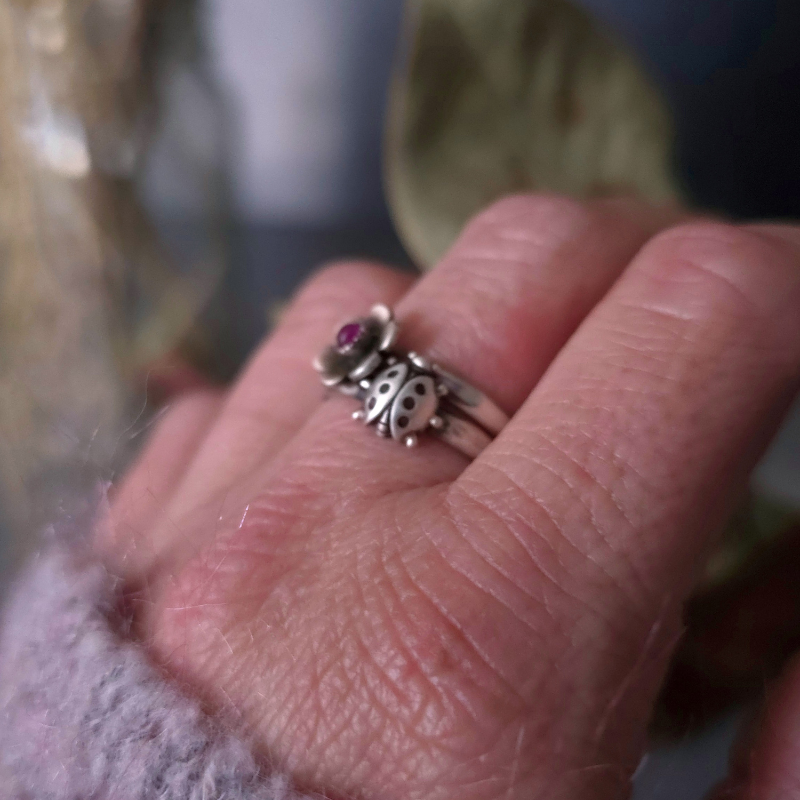 Sterling Silver Ladybug Ring