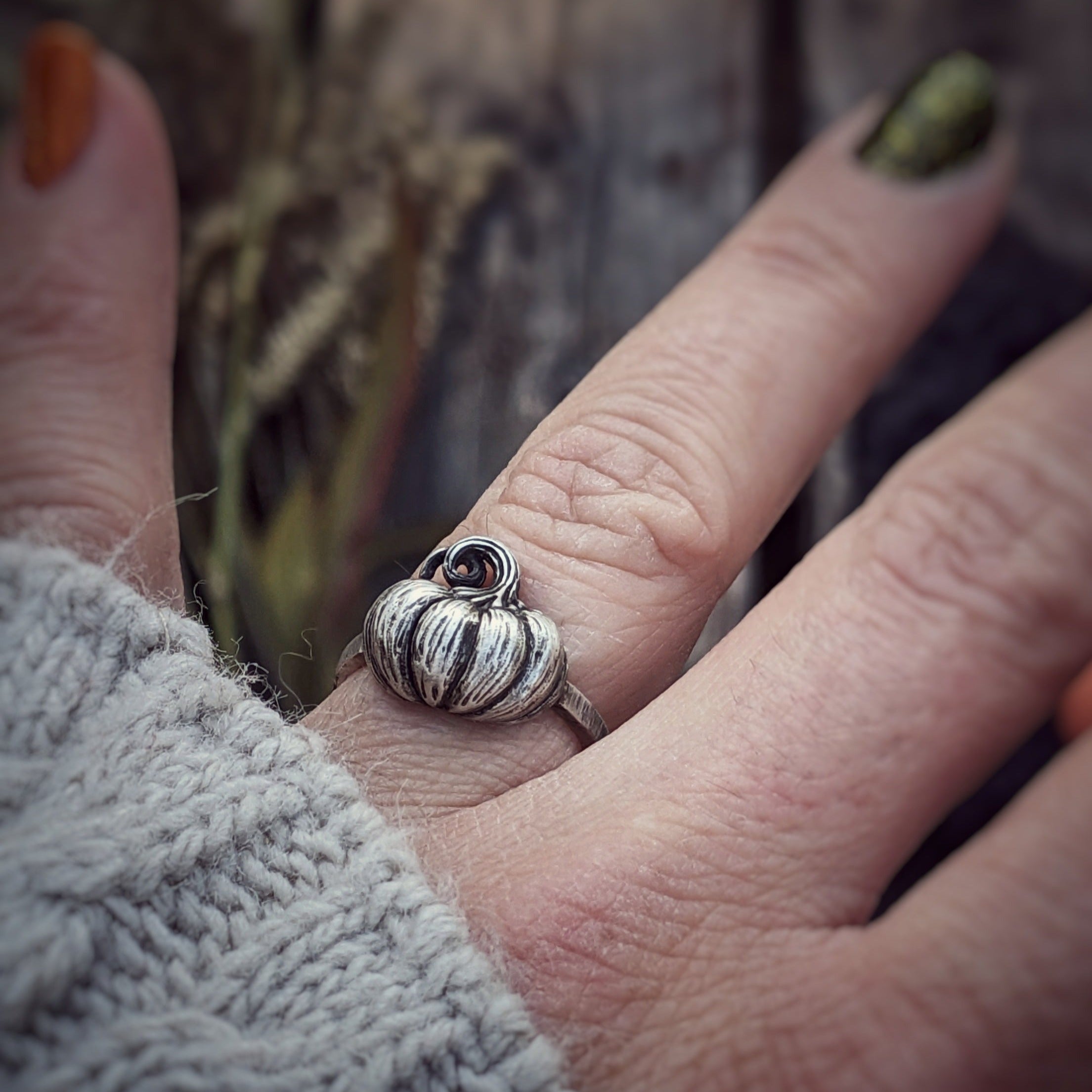 Sterling Silver Pumpkin Ring