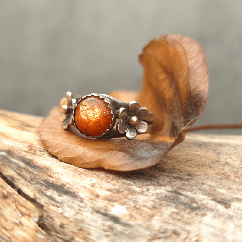 Floral Sunstone Ring