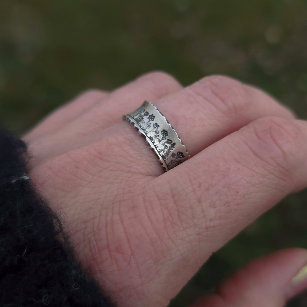 Sterling Silver Wildflowers Bands