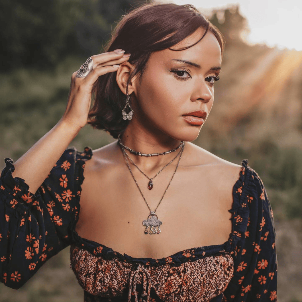 Butterfly Earrings with Chrysoprase