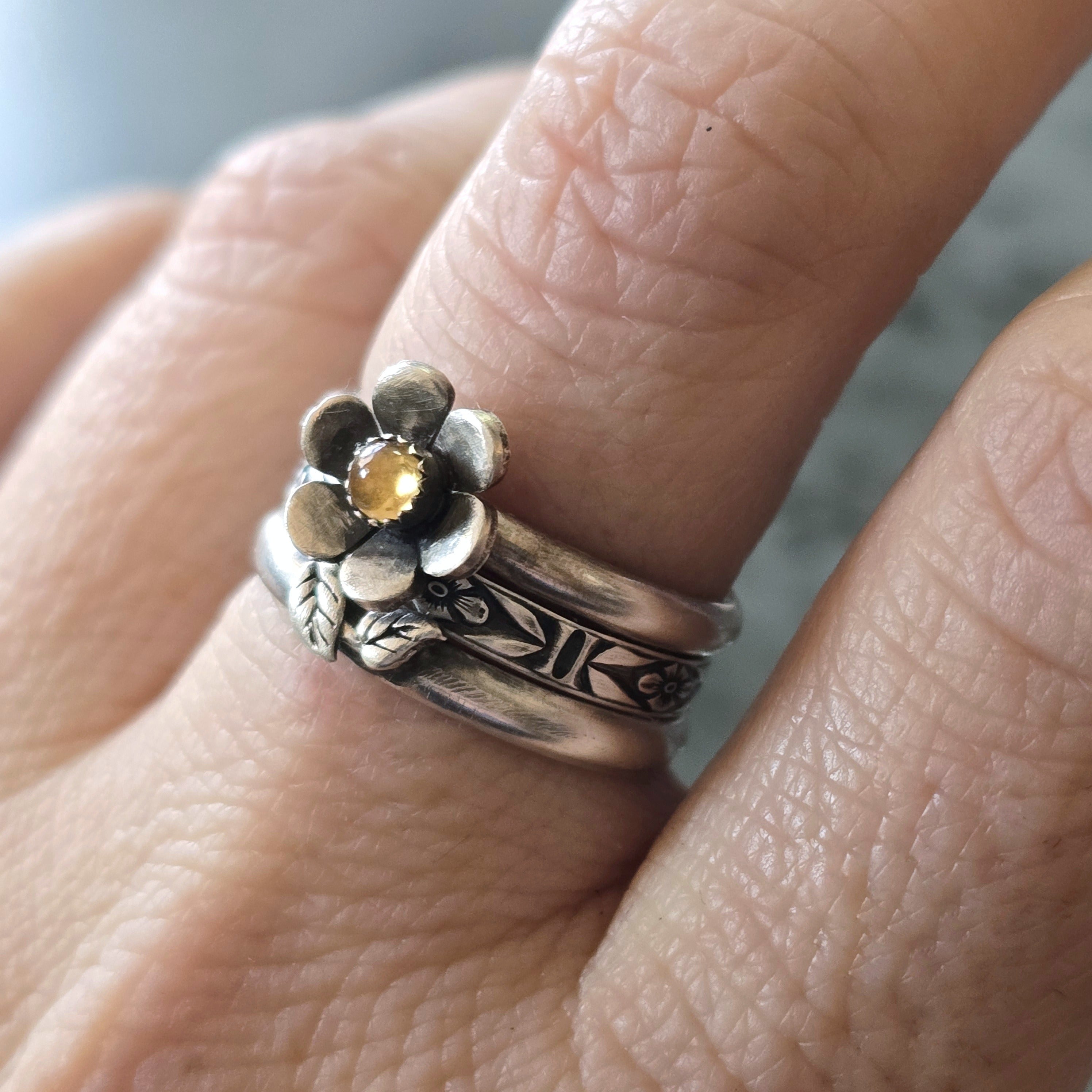Floral Stacking Ring