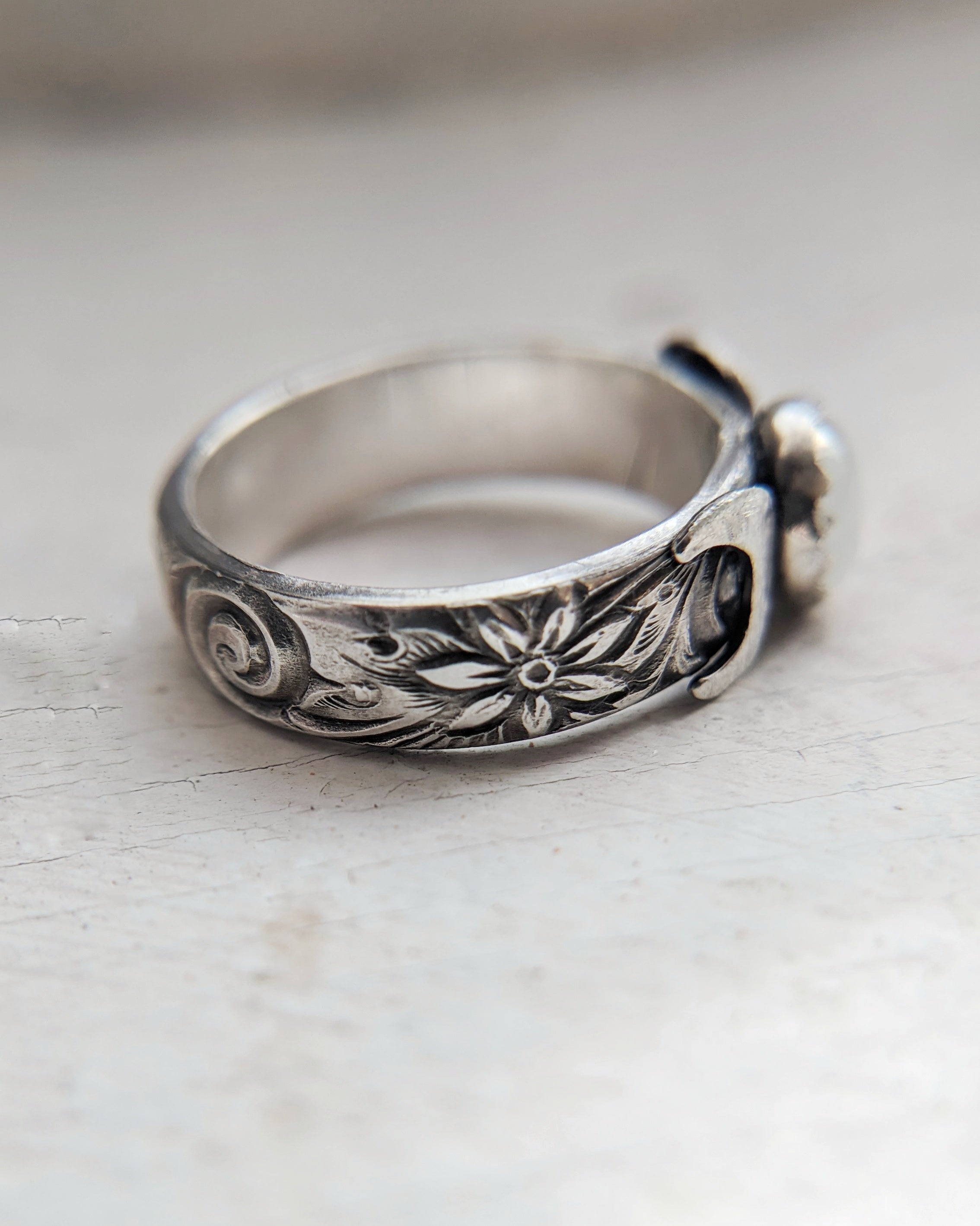 Sterling Silver Triple Moon Goddess Ring