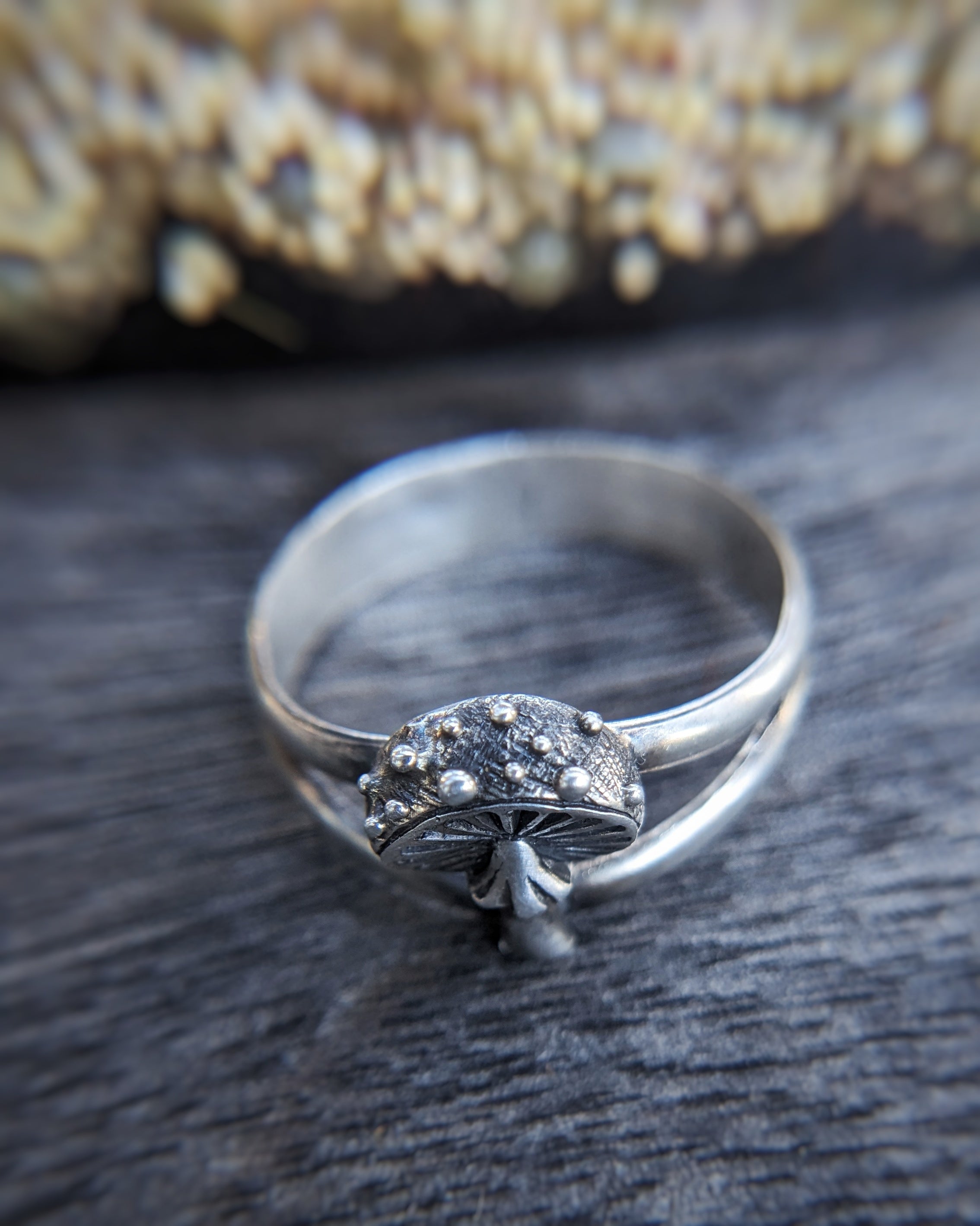 Sterling Silver Mushroom Ring