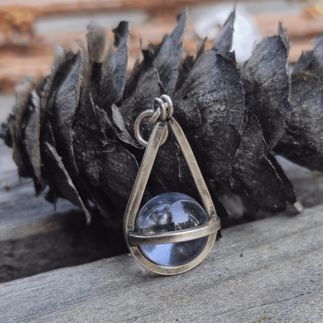 Sterling Silver Crystal Sphere Pendant Necklaces