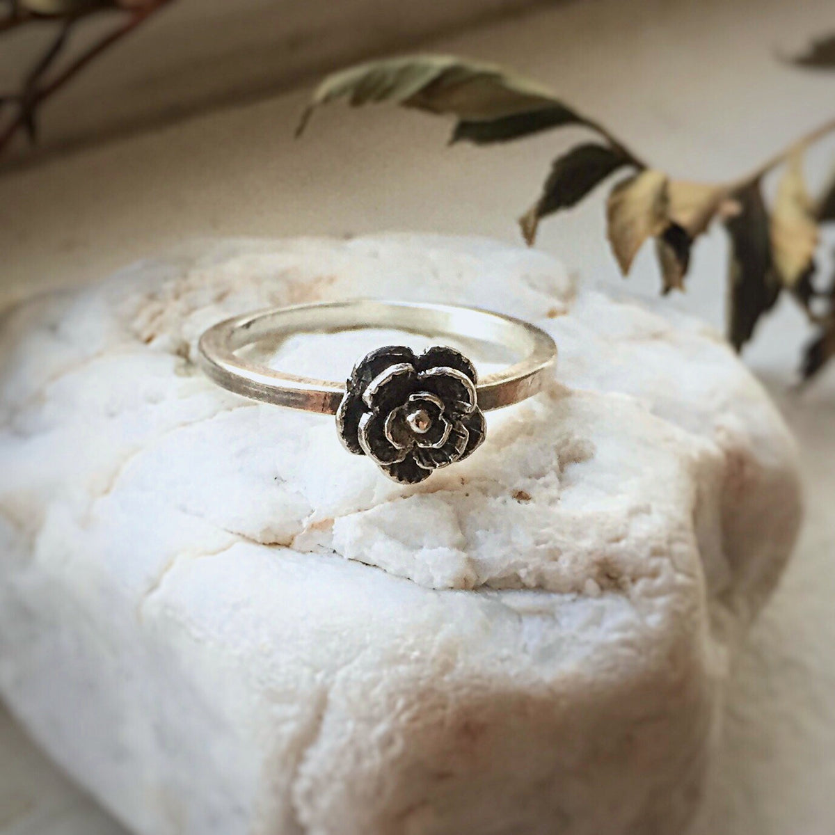 Dainty Rose Bud Ring in Sterling Silver