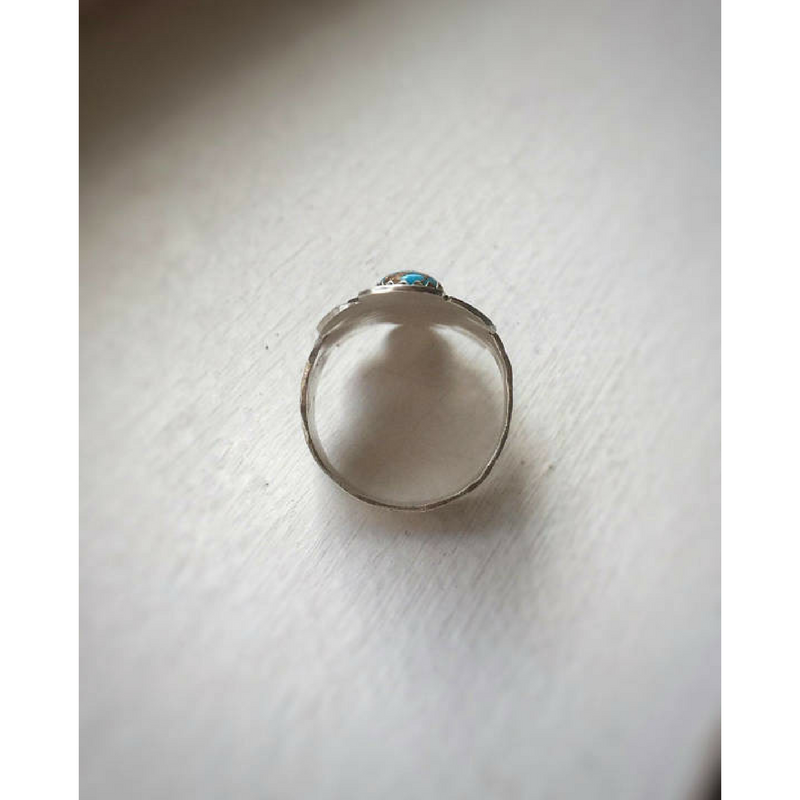 Turquoise Flower Statement Ring back of the ring view