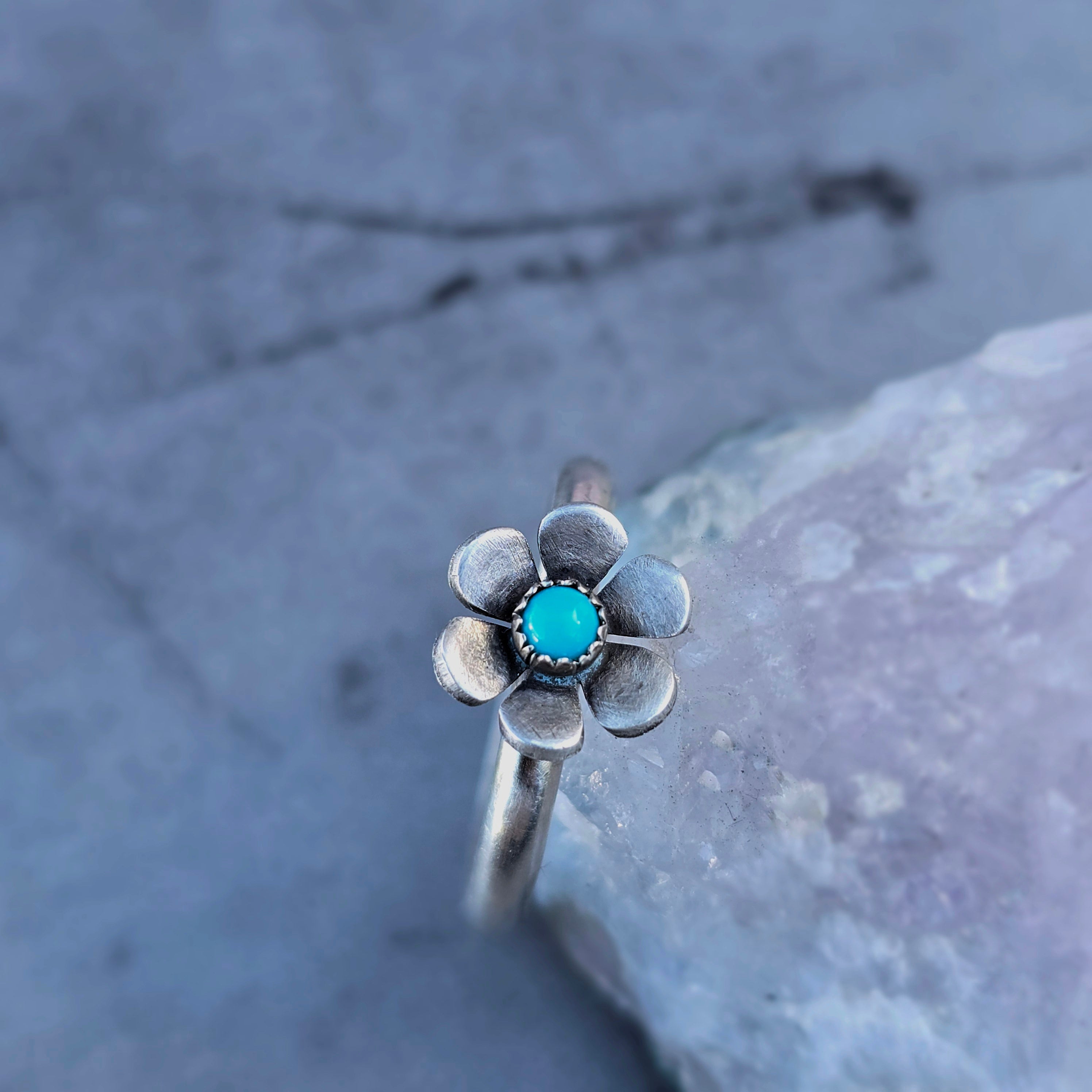 Floral Ring with Turquoise