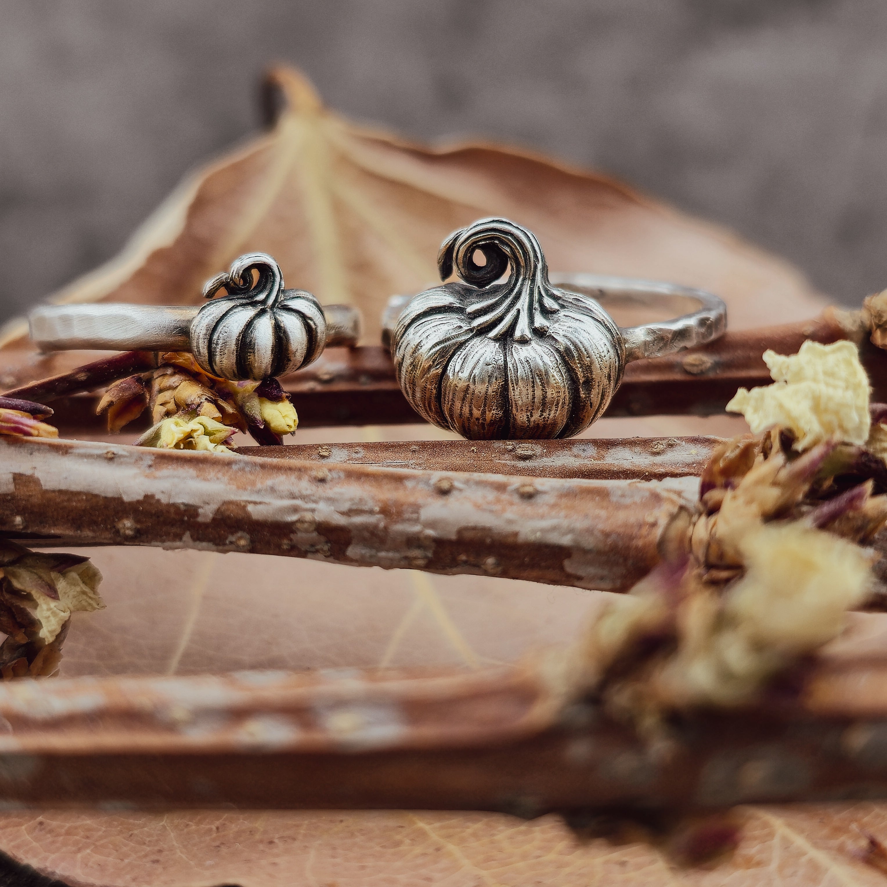 Sterling Silver Small Pumpkin Ring