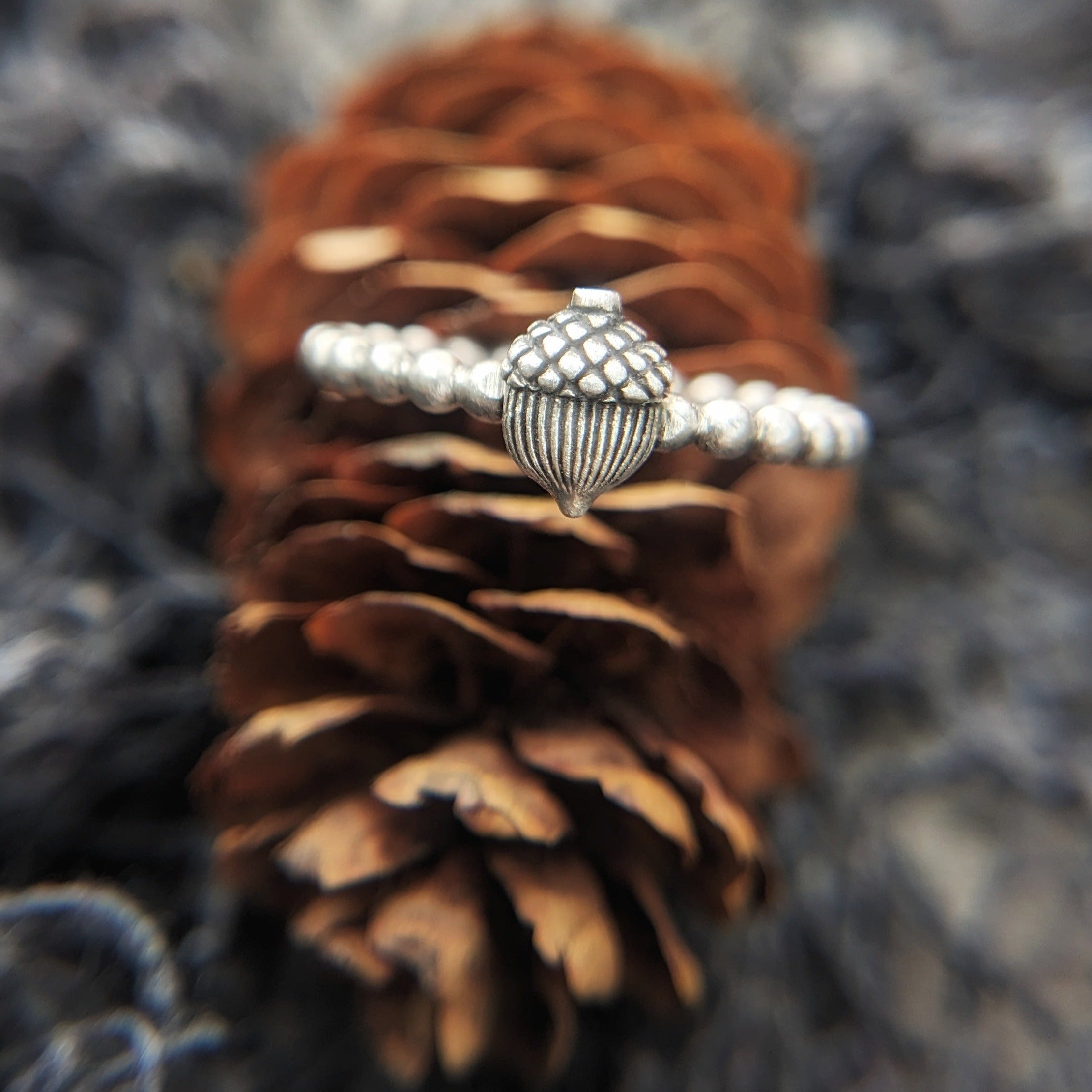 Sterling Silver Acorn Ring