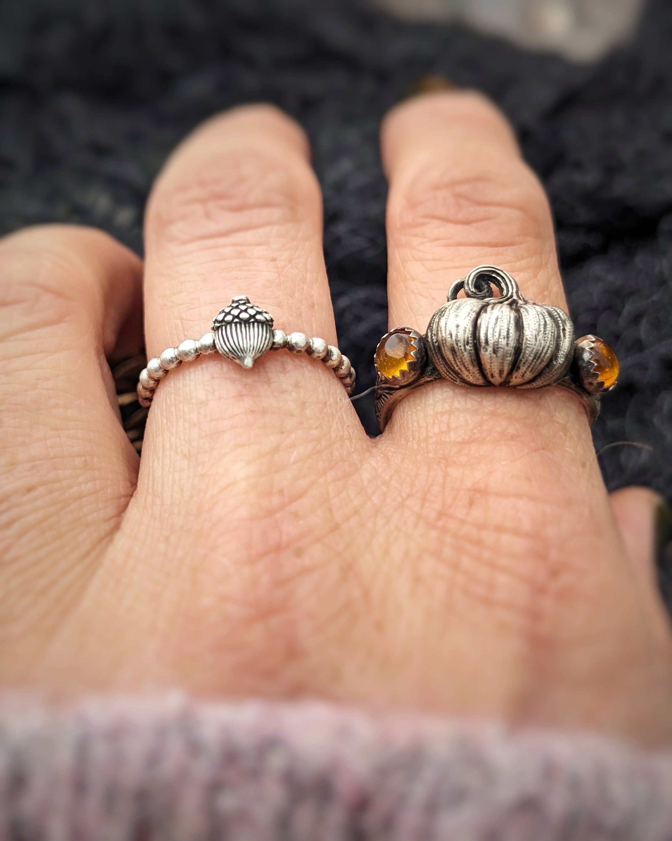 Sterling Silver Acorn Ring