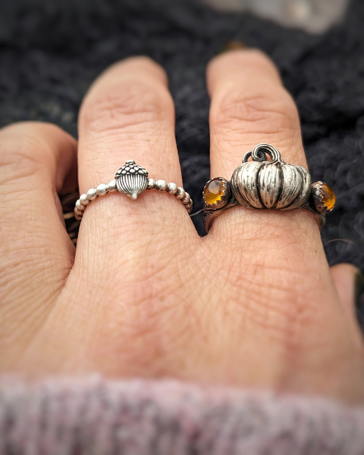Sterling Silver Acorn Ring