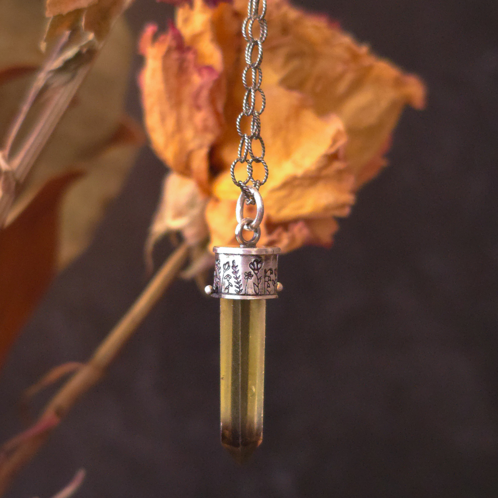 Smoky Lemon Quartz Wildflowers Lucidity Charm