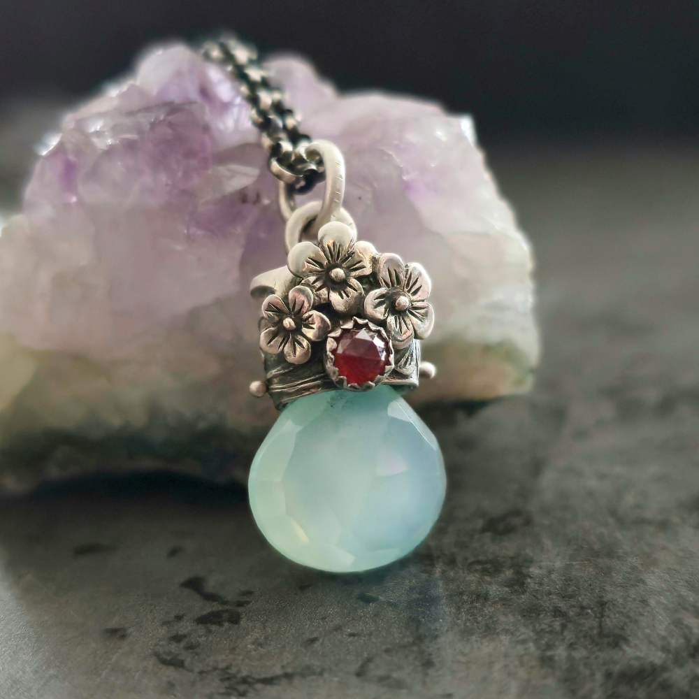 Sterling Silver Blue Chalcedony Lucidity Charm