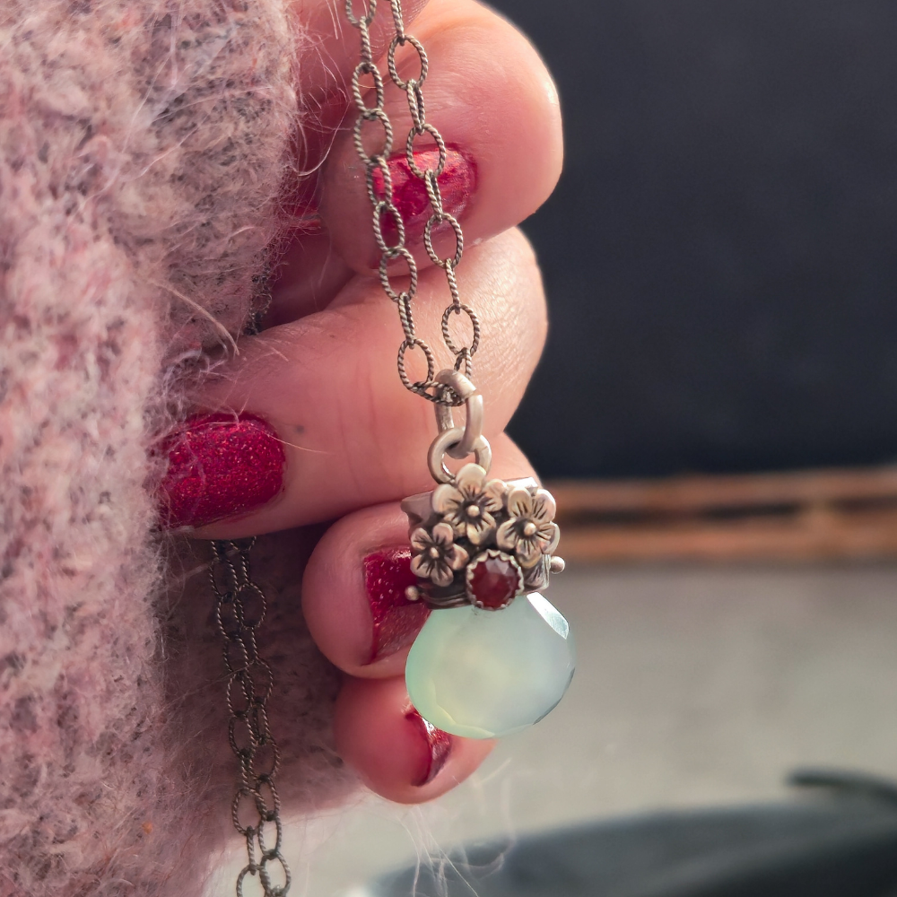 Sterling Silver Blue Chalcedony Lucidity Charm