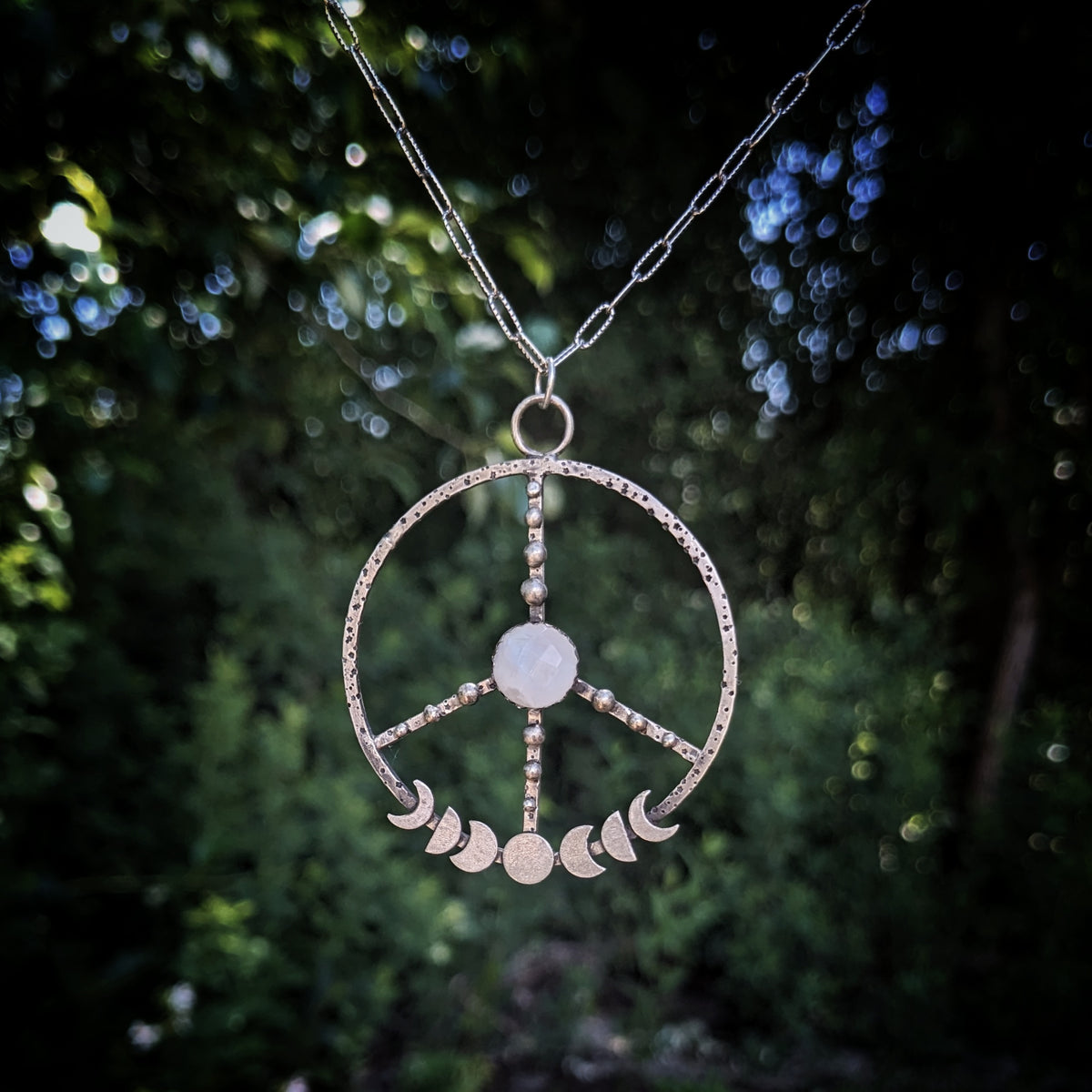 Moon Phases Peace Necklace