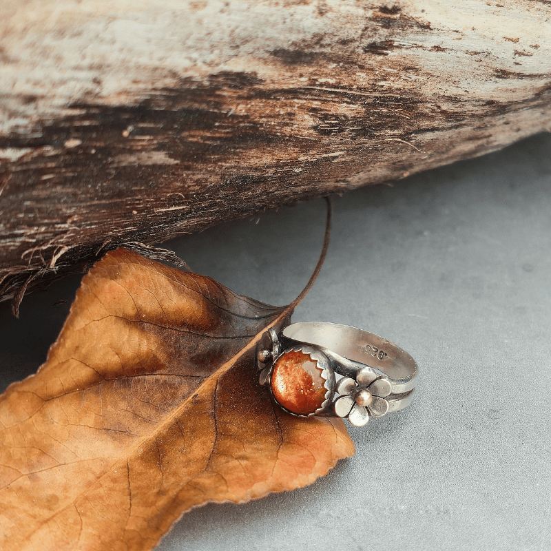 Floral Sunstone Ring