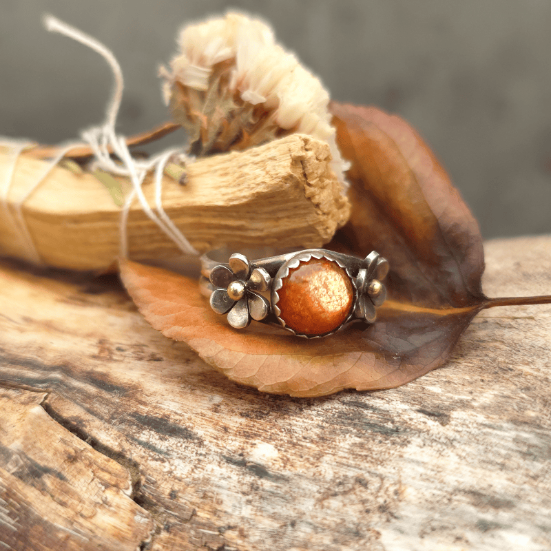 Floral Sunstone Ring