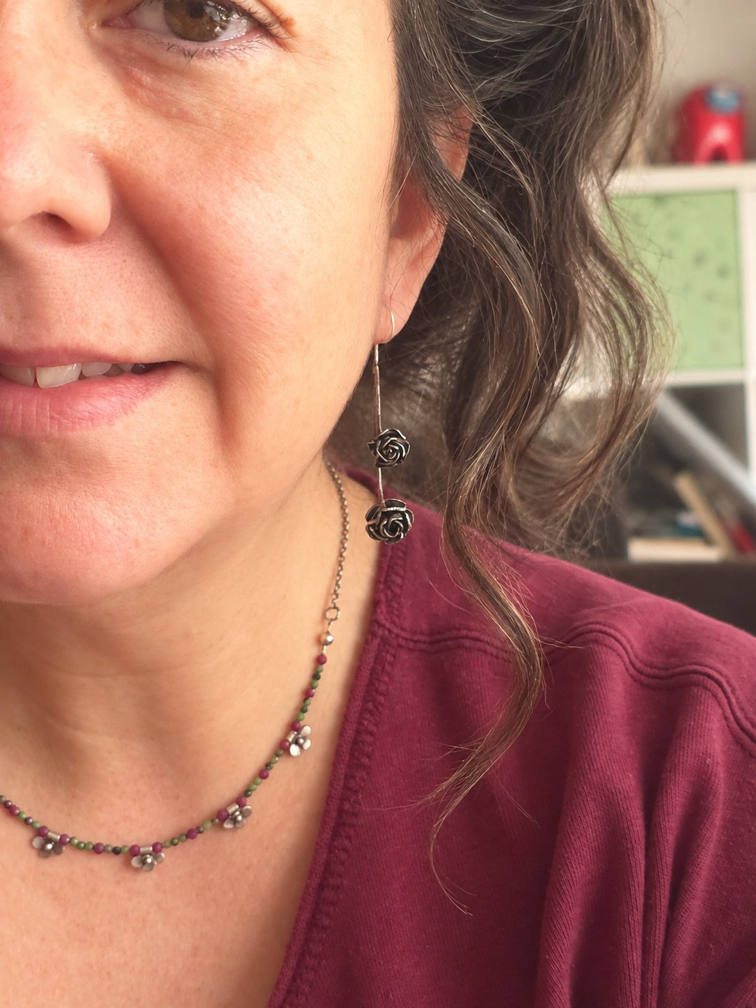 Wild Rose Earrings | Handmade Sterling Silver Rose Earrings