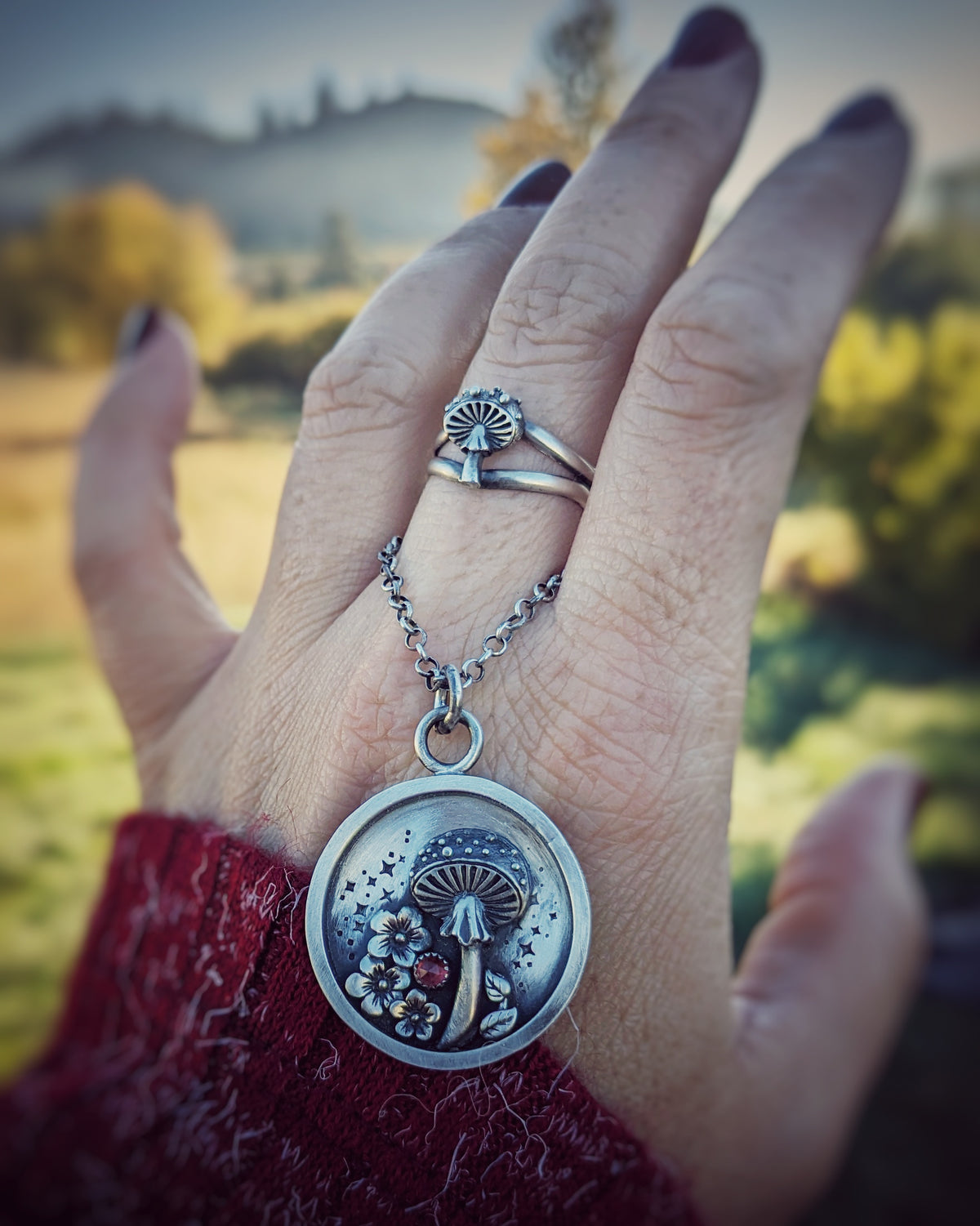 Sterling Silver Mushroom Ring