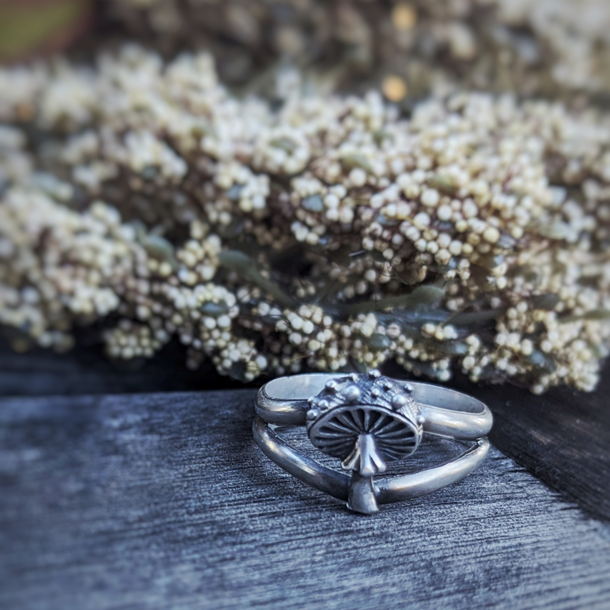 Sterling Silver Mushroom Ring