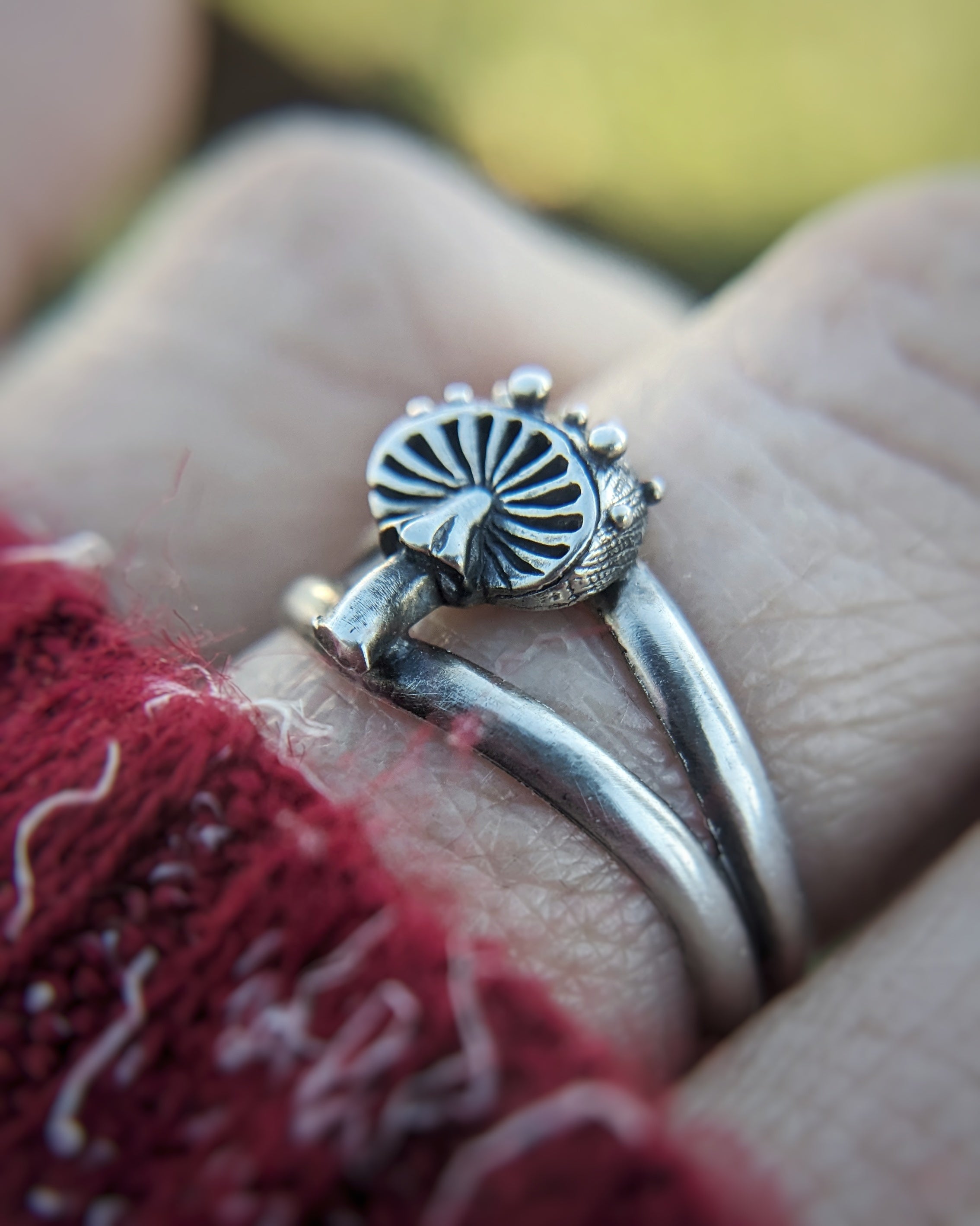 Sterling Silver Mushroom Ring