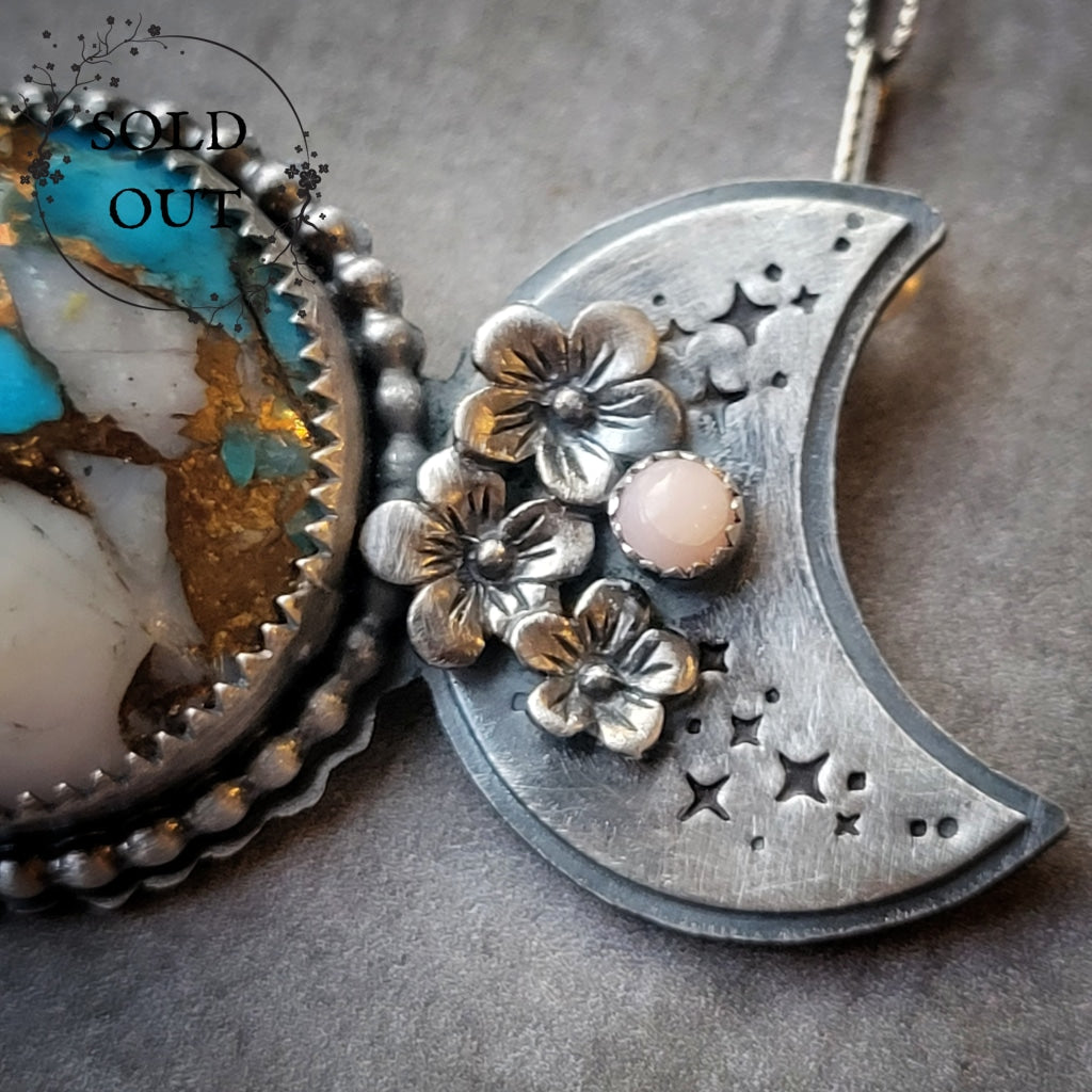 Triple Moon Goddess Necklace Yule Special
