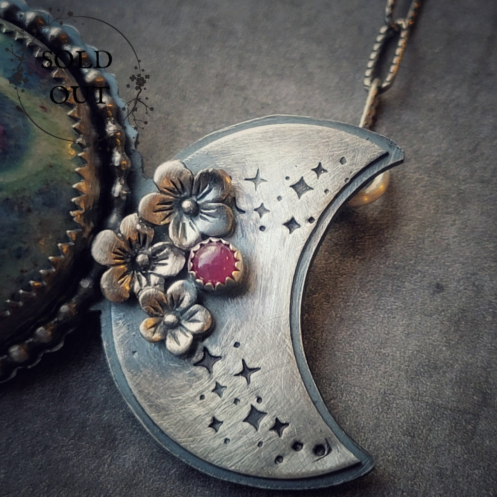 Triple Moon Goddess Necklace Yule Special