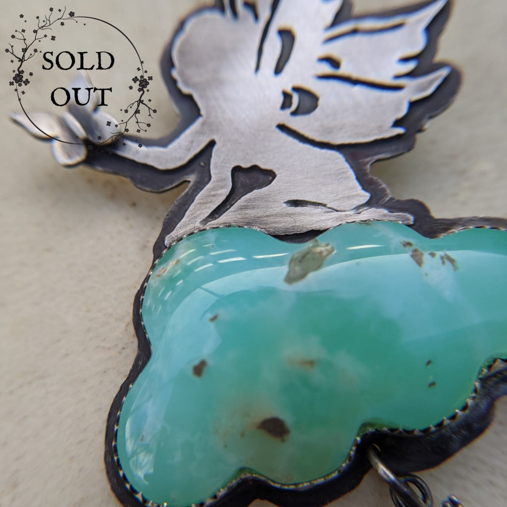 Fairy on the Cloud Necklace with a Butterfly