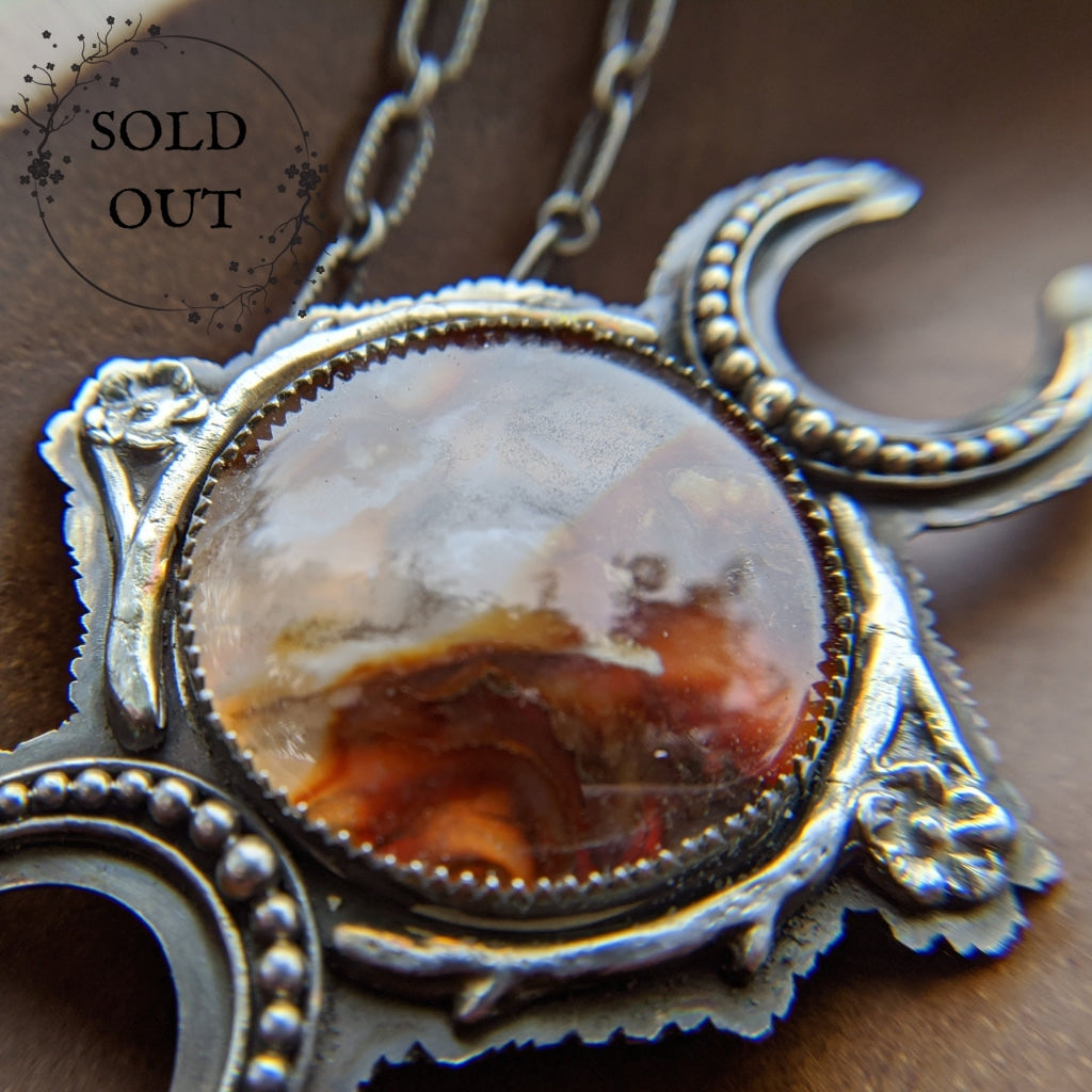 Enchanted Earth Collection Triple Moon Goddess Necklace