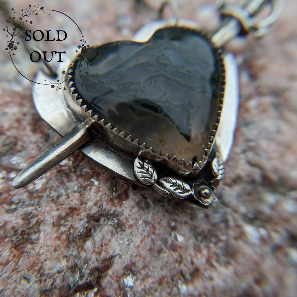 Enchanted Earth Collection Oregon Moss Heart Necklace