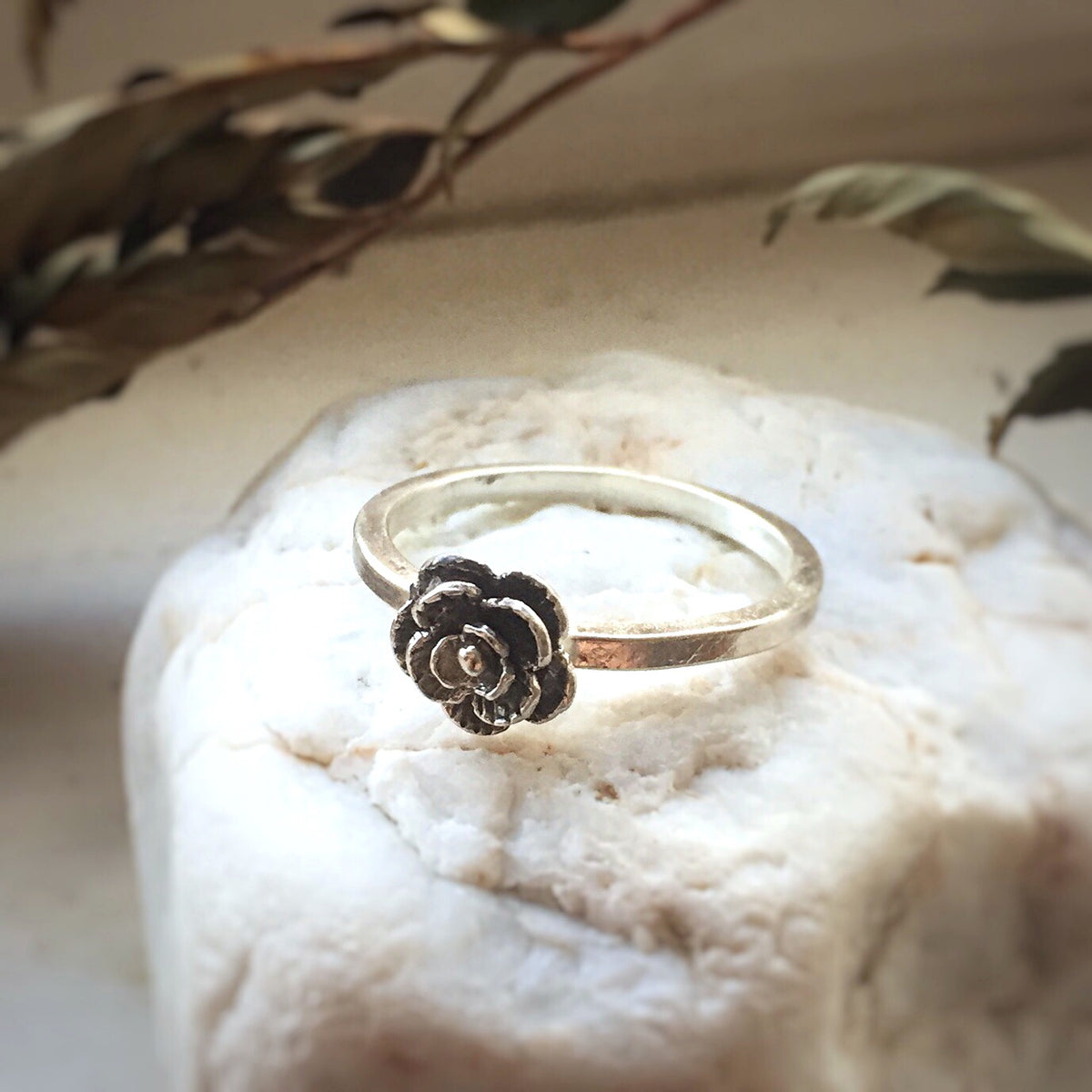 Dainty Rose Bud Ring in Sterling Silver