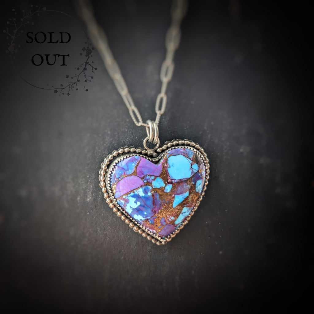 Kingman Mohave Turquoise Heart Necklace